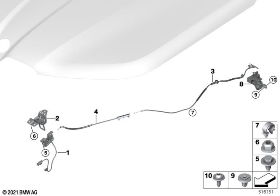 Diagram Hood locking system for your 2018 BMW X2   