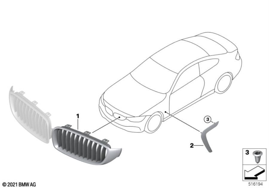 Diagram Exterior trim / grill for your 2018 BMW X5   