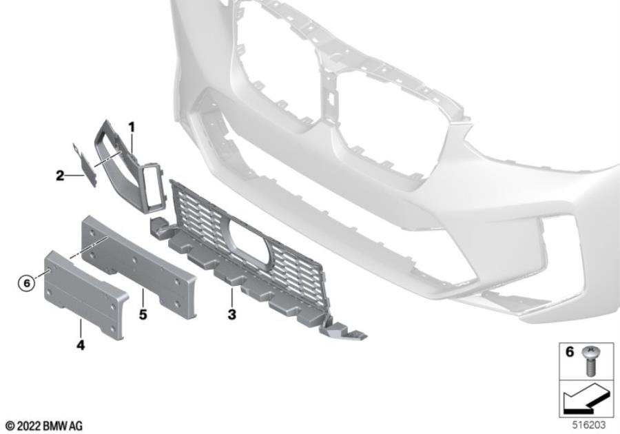 Diagram M trim decor elements, front for your BMW X3  