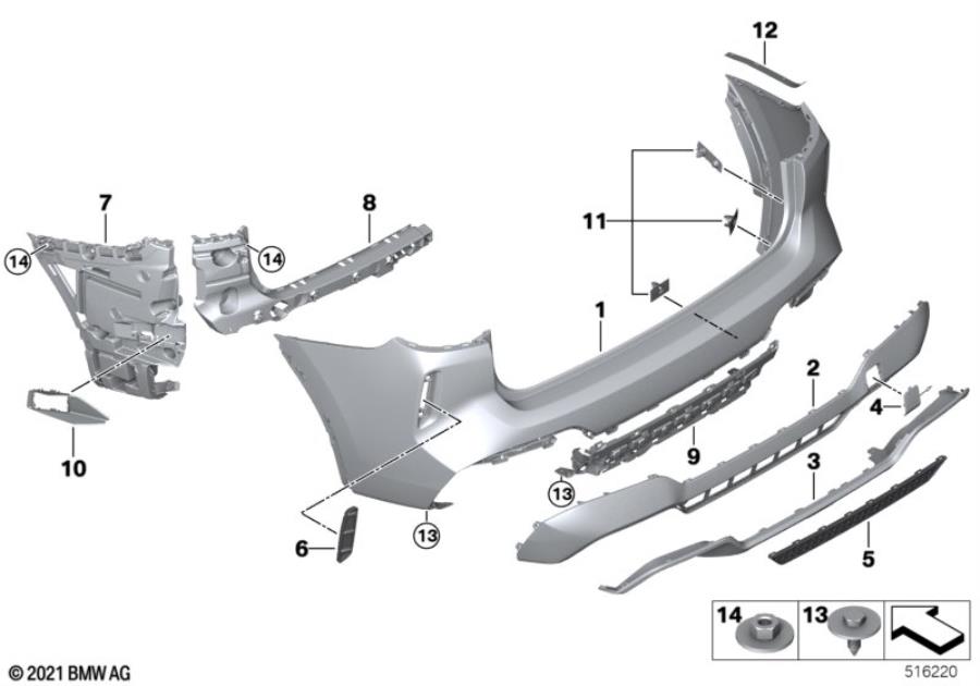 Diagram M Trim, rear for your BMW