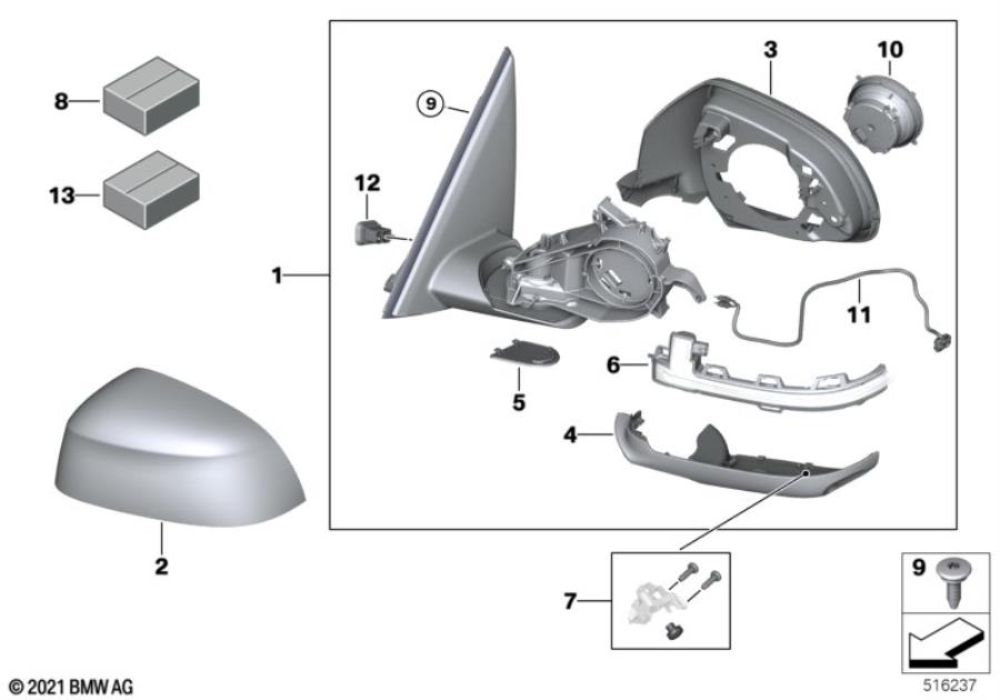 Diagram Exterior mirror (S760A) for your 2022 BMW X3   