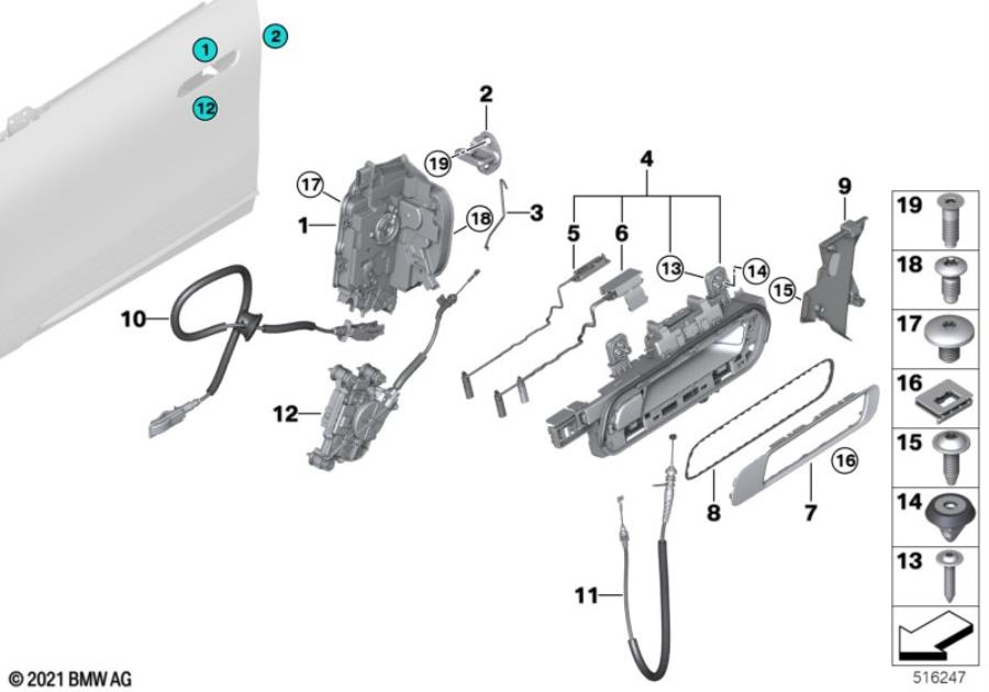 Diagram Locking system, door, front for your BMW