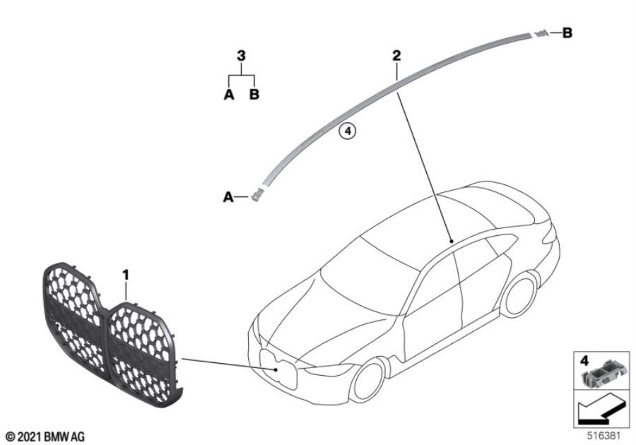 Diagram Exterior trim / grill for your 2007 BMW M6   