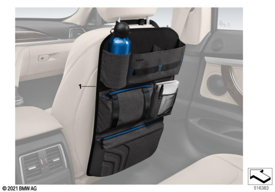Diagram Backrest pouch BMW for your BMW