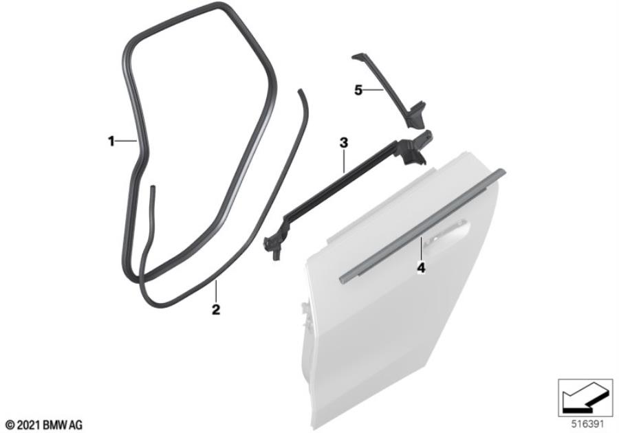 Diagram Trim and seals for door, rear for your 2016 BMW M6   