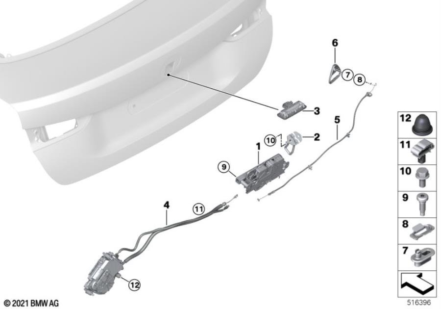 Diagram Tailgate closing system for your BMW