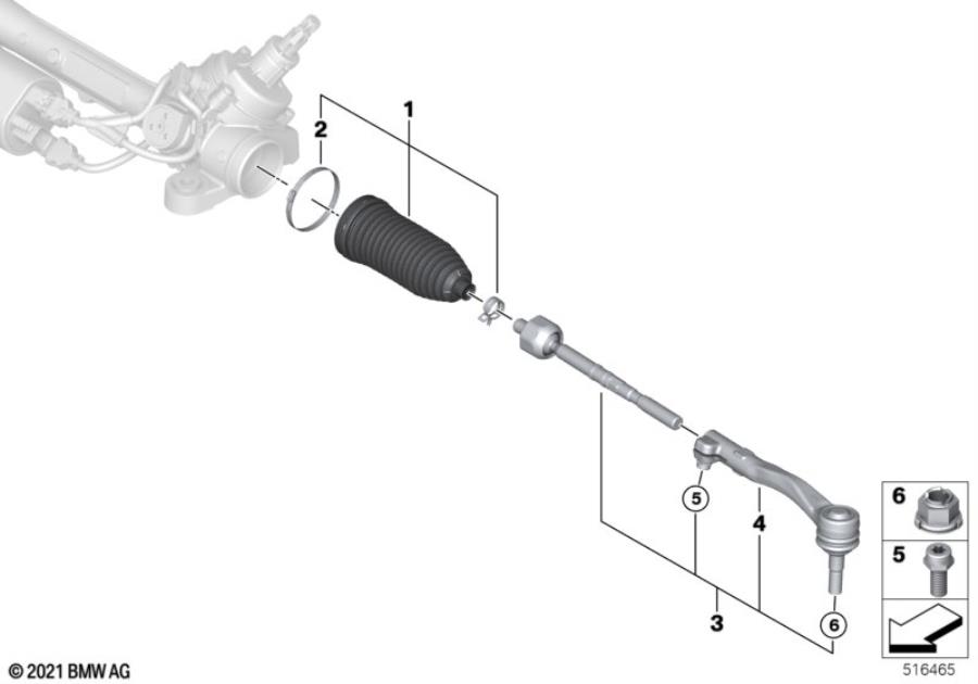 Diagram Steering linkage/tie rods for your 1988 BMW M6   