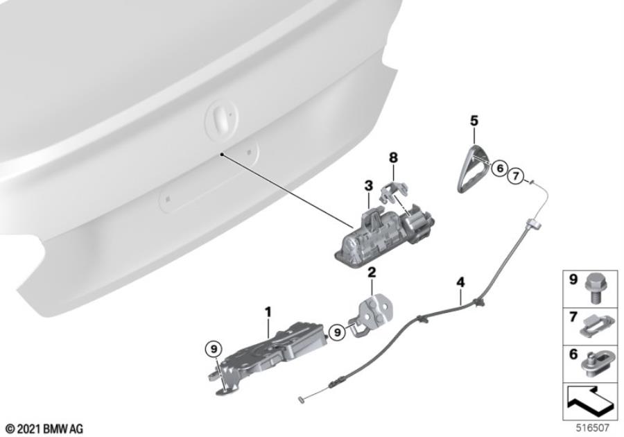 Diagram Tailgate closing system for your BMW