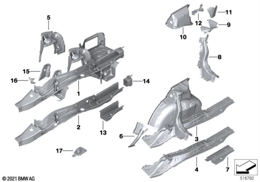 Diagram Rear wheelhouse/floor parts for your 2025 BMW M240i  Coupe 