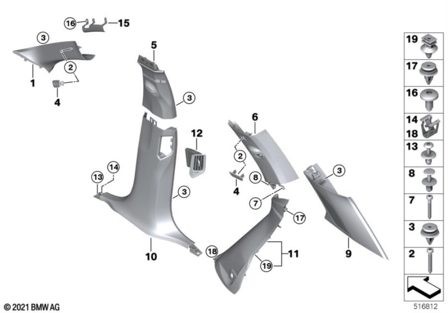 Diagram Trim panel A- / B- / C- / D-Column for your 2015 BMW M235i   