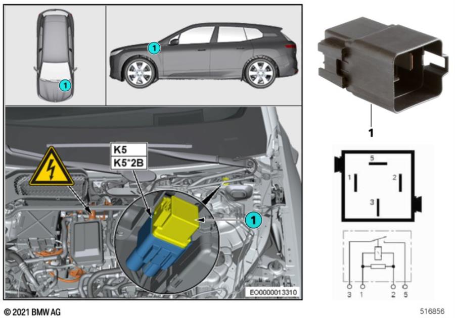Diagram Electric fan relay K5 for your BMW