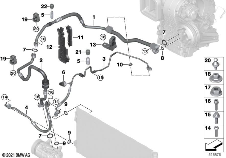 Diagram Coolant lines for your 2023 BMW X1   