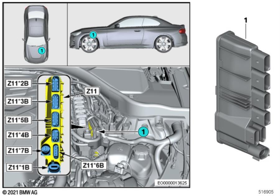 Diagram Integrated supply module Z11 for your BMW M6  