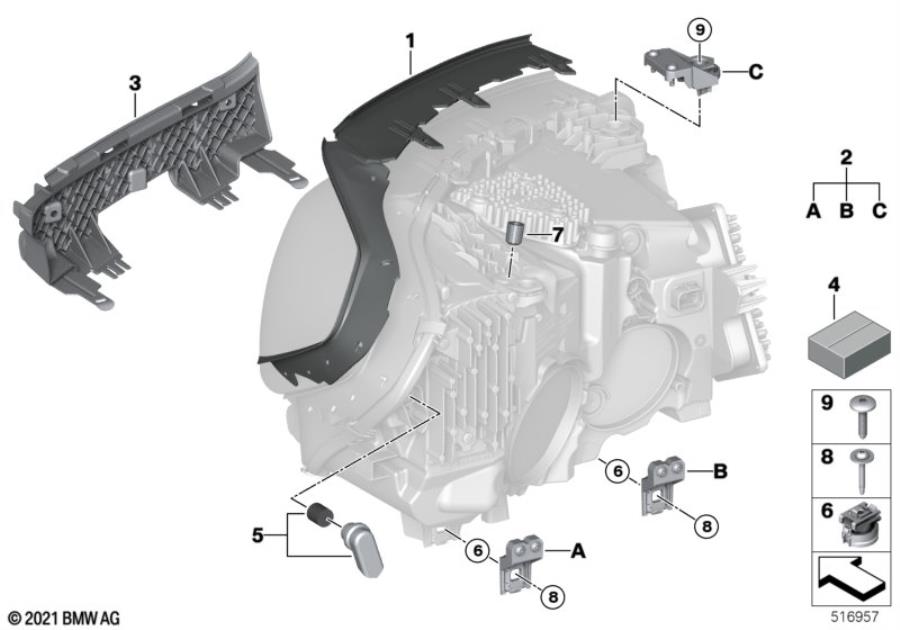 Diagram Single components for headlight for your BMW