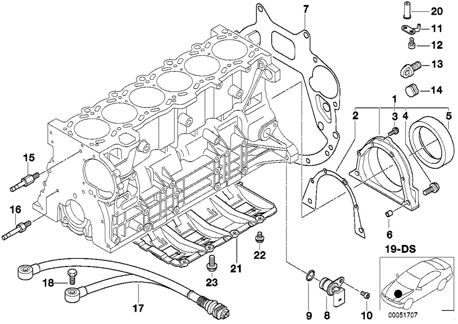 Diagram Engine Block Mounting Parts for your 1995 BMW 540i   