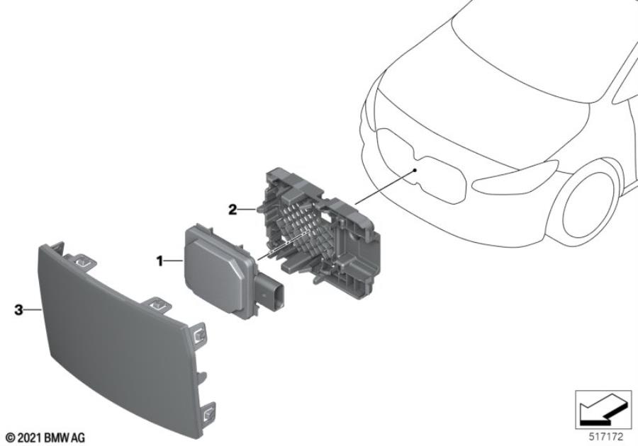 Diagram Front radar sensor for your 2018 BMW M6   