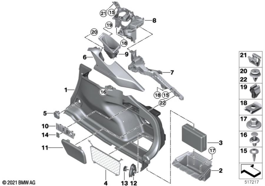 Diagram Right TRUNK TRIM for your BMW