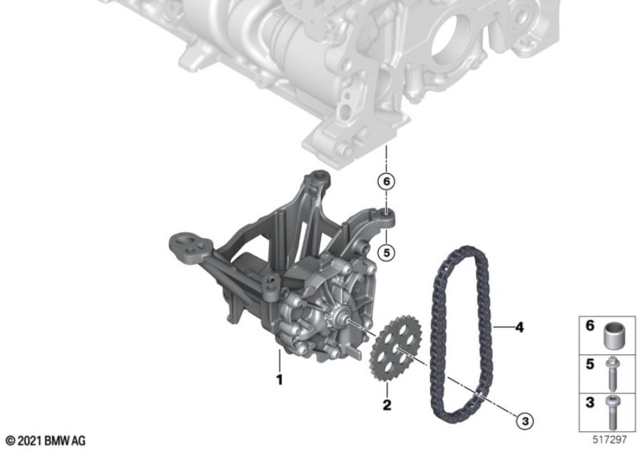 Diagram Lubrication system/Oil pump with drive for your MINI