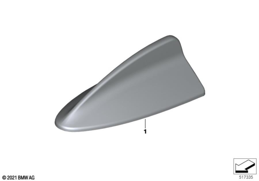 Diagram M Performance Parts antenna cover for your BMW 530eX  