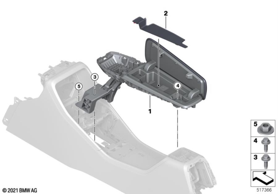 Diagram Armrest, centre console for your 2010 BMW M6   