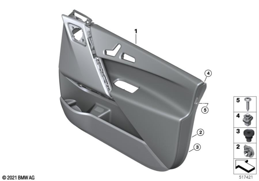 Diagram Door trim panel, front for your 2016 BMW 328i   