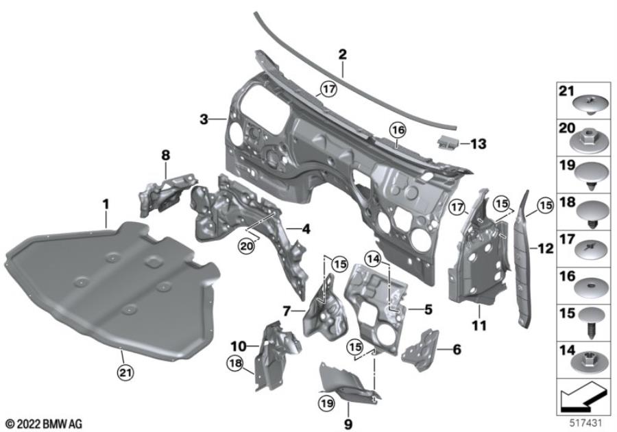 Diagram Sound insulating front for your BMW M6  