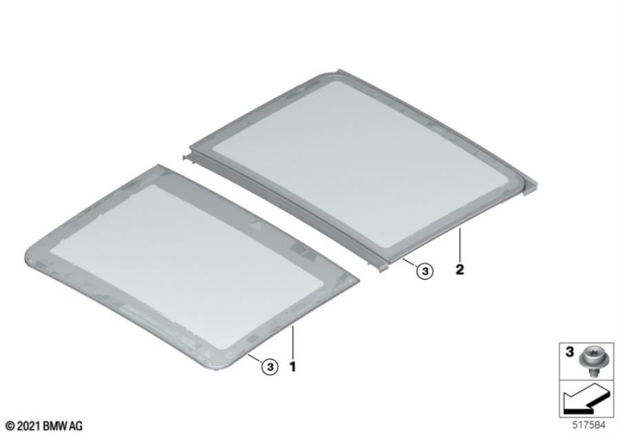 Diagram Panorama glass roof glass panel for your MINI