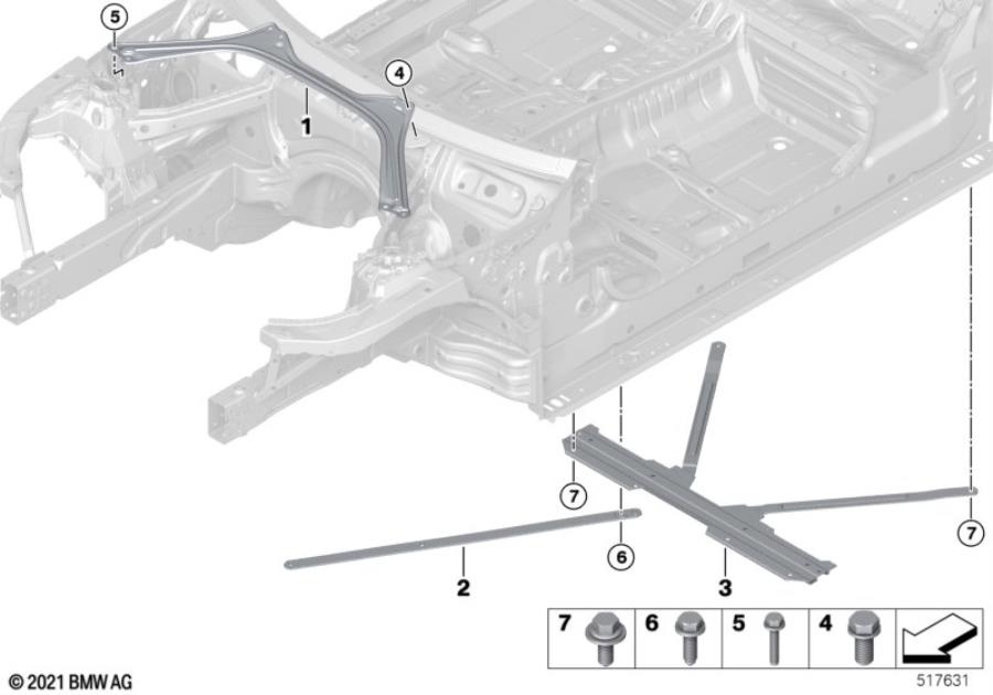 Diagram Reinforcement, body for your 2006 BMW M6   