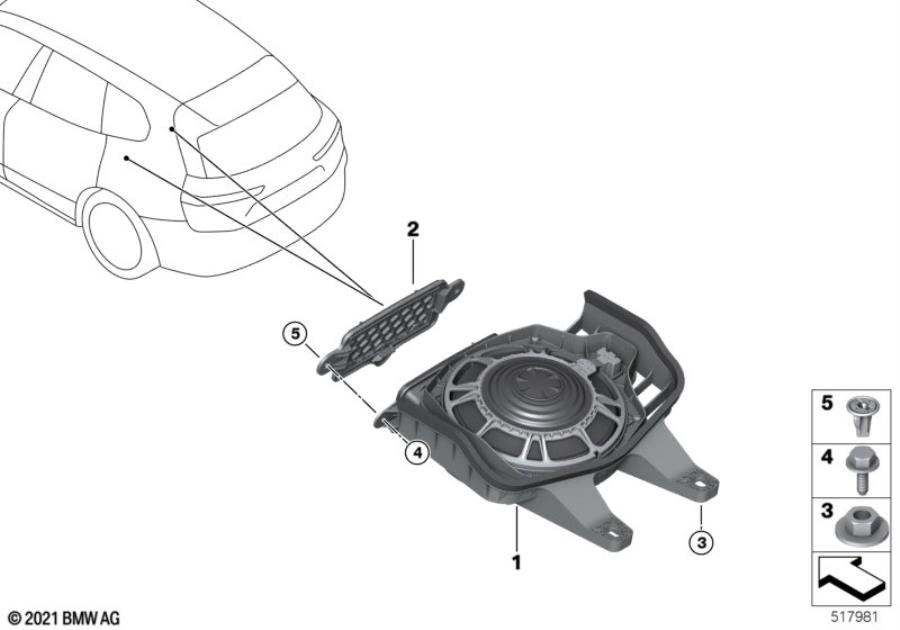 Diagram Separate components subwoofer for your BMW M6  