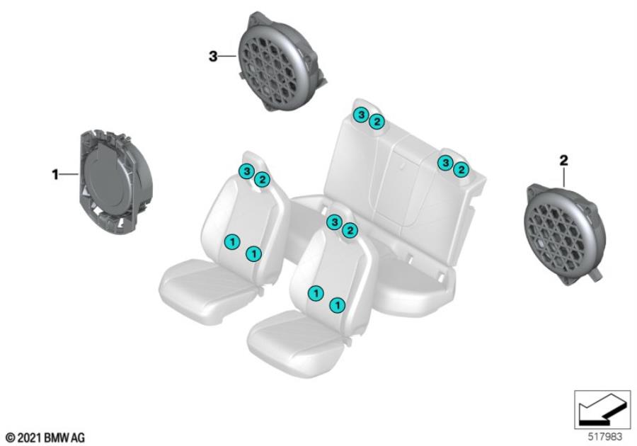 Diagram Speaker seats for your BMW