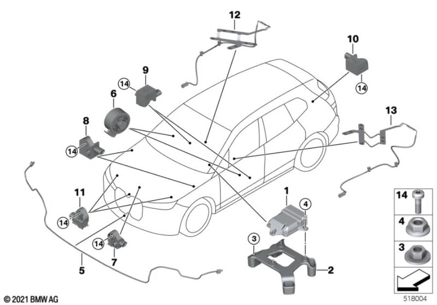 Diagram Electric parts airbag for your 2018 BMW X2   