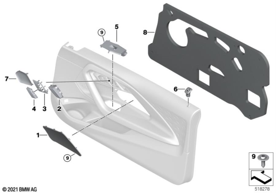 Diagram Mounting parts, door trim for your 2014 BMW M6   