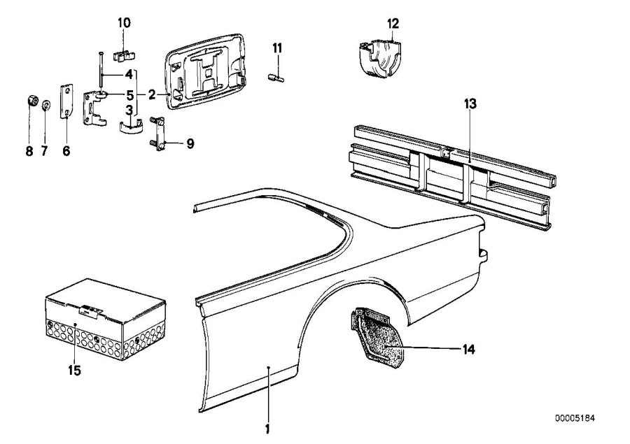 Diagram Side PANEL/TAIL trim for your BMW