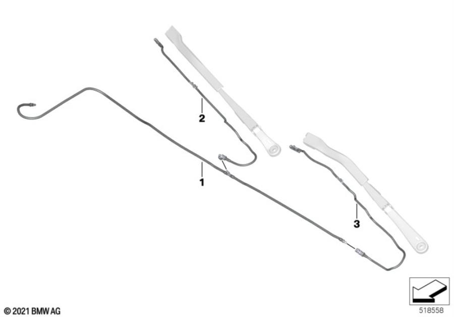 Diagram Single parts for windshield cleaning for your 1988 BMW M6   