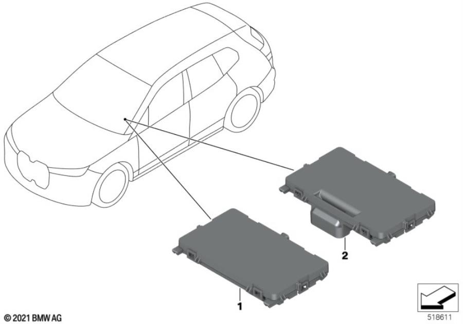 Diagram Separate components telephony WCA/NFC for your BMW