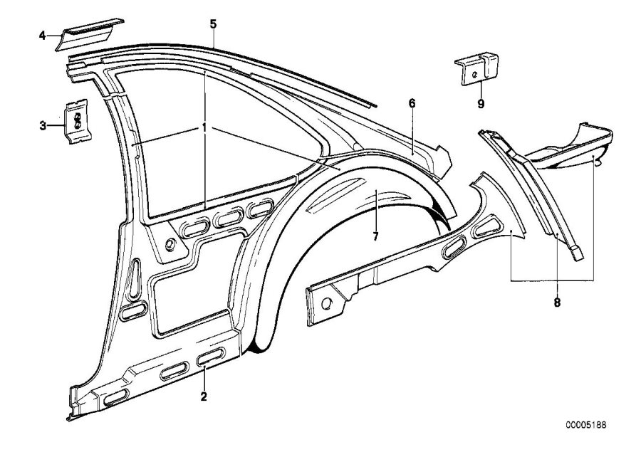 Diagram Body-side frame rear for your BMW