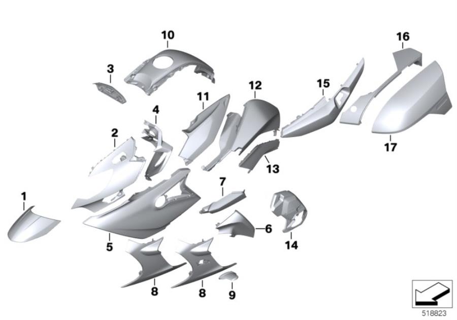 Diagram Painted parts WND2 black-storm met. for your 2014 BMW R1200RT   