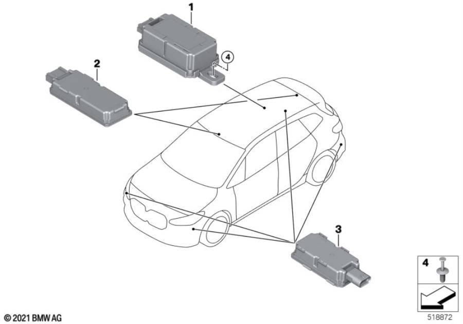 Diagram Radio remote control receiver for your 2018 BMW M6   