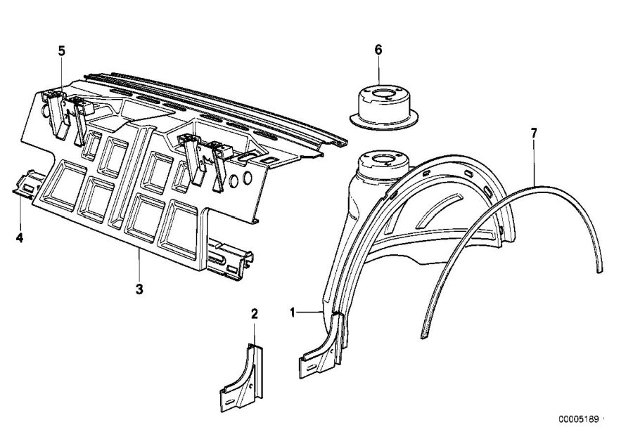 Diagram Partition TRUNK/WHEEL housing for your BMW