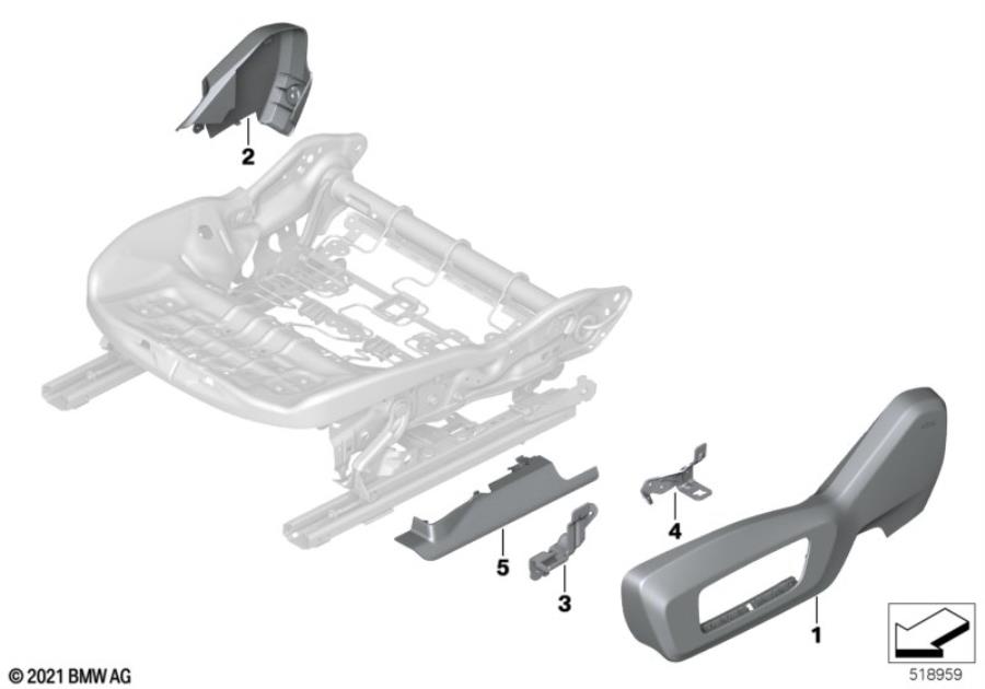 Diagram Seat, front, seat trim covers, electric for your 2012 BMW M6   