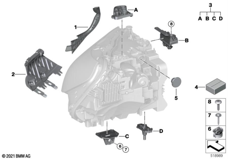 Diagram Single components for headlight for your BMW