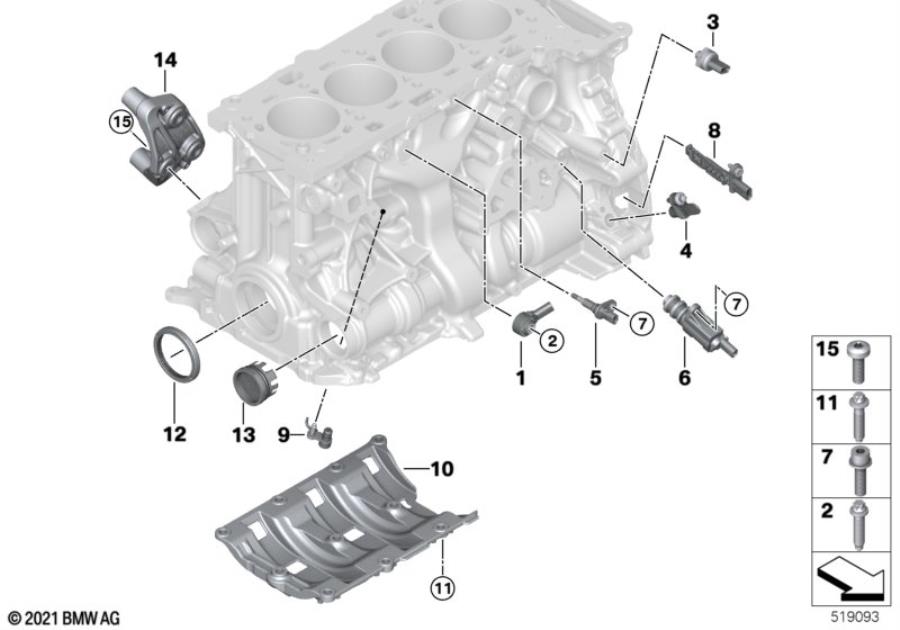 Diagram Engine Block Mounting Parts for your 2016 BMW 650i Convertible  