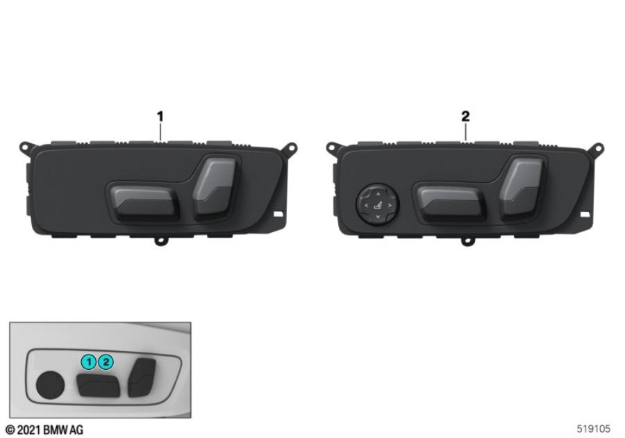 Diagram Seat adjustment switch, driver for your BMW