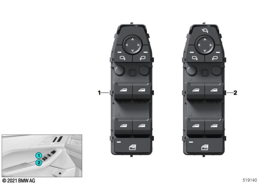 Diagram Operating unit, switch module, door for your BMW