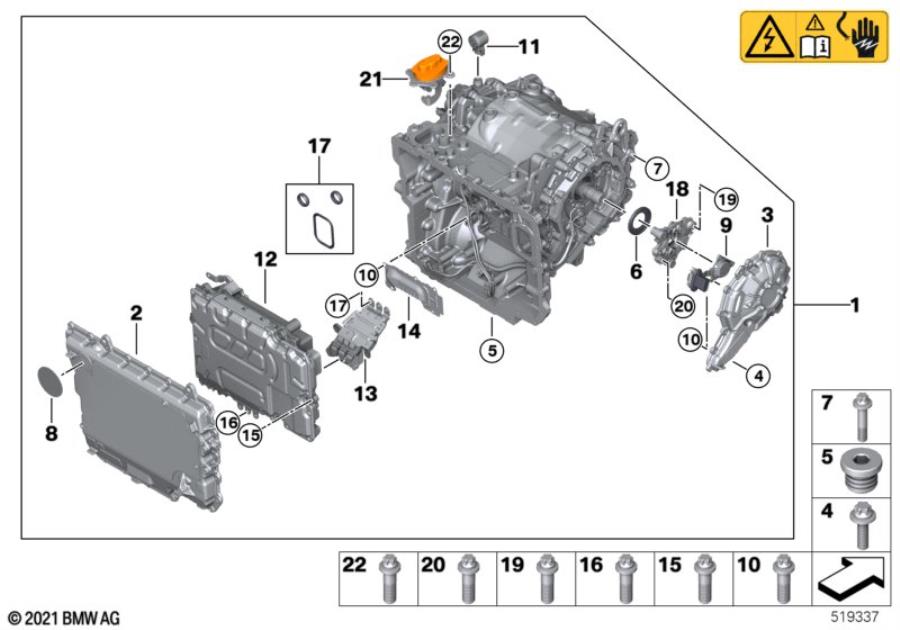 Diagram Electrical machine front axle for your 2022 BMW 740iX   