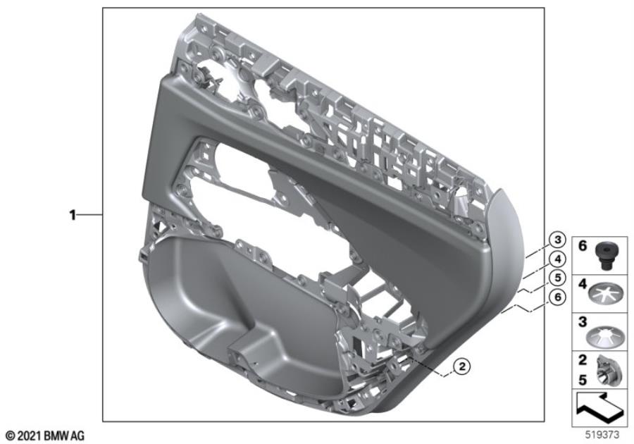 Diagram Door trim, rear for your 2022 BMW 430i Convertible  