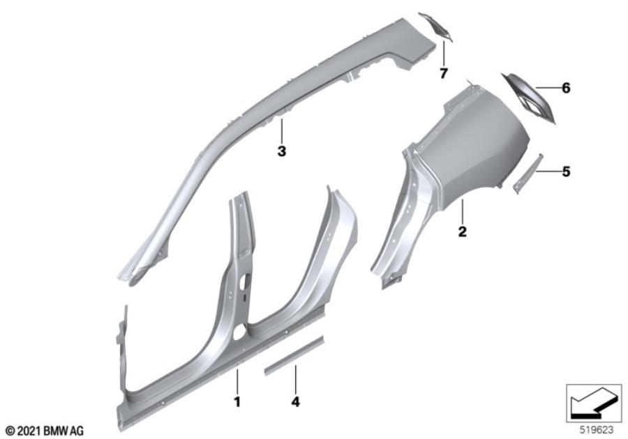 Diagram Body-side frame for your 2006 BMW M6   