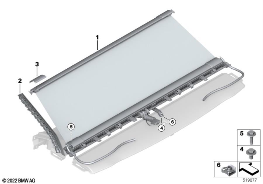 Diagram Sun blind, rear window shelf for your 2010 BMW M6   