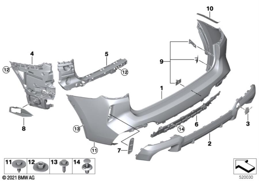 Diagram M Trim, rear for your 2011 BMW X3   
