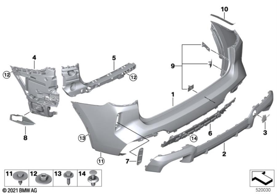 Diagram M Trim, rear for your BMW